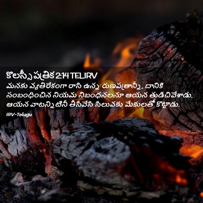 Picture 02 - కొలస్సీ పత్రిక 2:14 TELIRV - మనకు వ్యతిరేకంగా - Bible Verse Picture