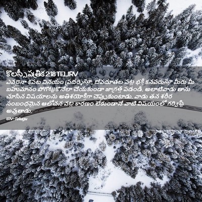 Picture 02 - కొలస్సీ పత్రిక 2:18 TELIRV - ఎవరైనా కపట వినయం - Bible Verse Picture