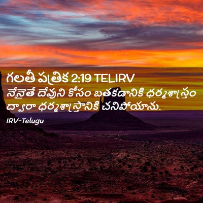 Picture 02 - గలతీ పత్రిక 2:19 TELIRV - నేనైతే దేవుని - Bible Verse Picture