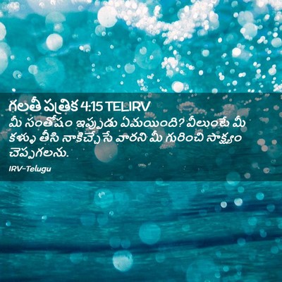 Picture 02 - గలతీ పత్రిక 4:15 TELIRV - మీ సంతోషం ఇప్పుడు - Bible Verse Picture