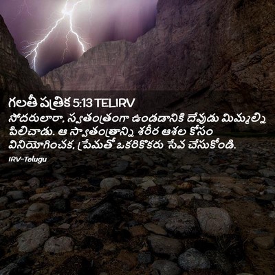 Picture 02 - గలతీ పత్రిక 5:13 TELIRV - సోదరులారా, - Bible Verse Picture