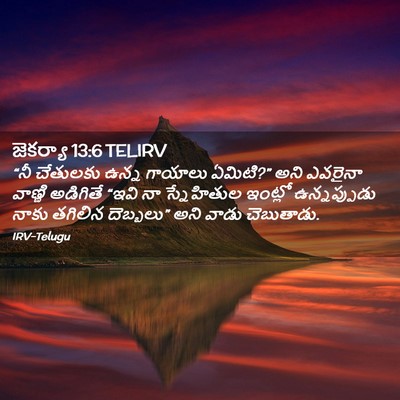 Picture 02 - జెకర్యా 13:6 TELIRV - “నీ చేతులకు ఉన్న - Bible Verse Picture