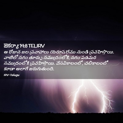 Picture 02 - జెకర్యా 14:8 TELIRV - ఆ రోజున జల - Bible Verse Picture