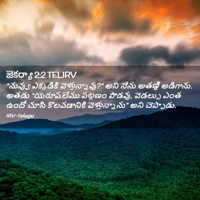Picture 02 - జెకర్యా 2:2 TELIRV - “నువ్వు ఎక్కడికి - Bible Verse Picture