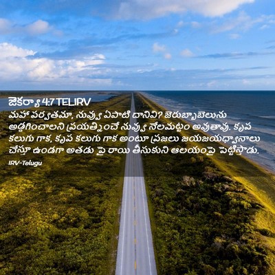 Picture 02 - జెకర్యా 4:7 TELIRV - మహా పర్వతమా, - Bible Verse Picture
