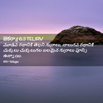 Picture 02 - జెకర్యా 6:3 TELIRV - మూడవ రథానికి - Bible Verse Picture