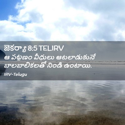 Picture 02 - జెకర్యా 8:5 TELIRV - ఆ పట్టణం వీధులు - Bible Verse Picture
