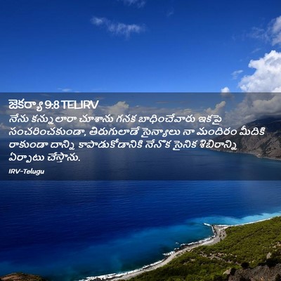 Picture 02 - జెకర్యా 9:8 TELIRV - నేను కన్నులారా - Bible Verse Picture