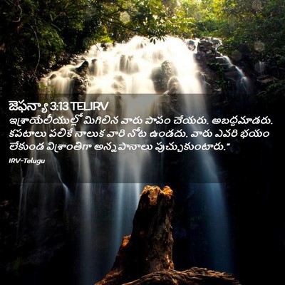 Picture 02 - జెఫన్యా 3:13 TELIRV - ఇశ్రాయేలీయుల్లో - Bible Verse Picture