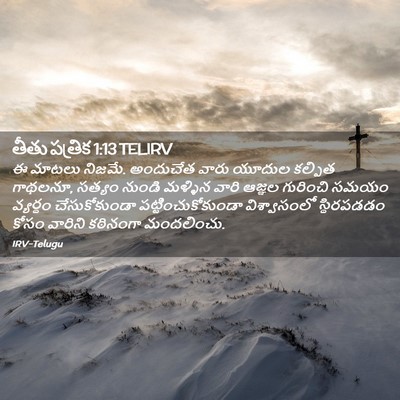 Picture 02 - తీతు పత్రిక 1:13 TELIRV - ఈ మాటలు నిజమే. - Bible Verse Picture