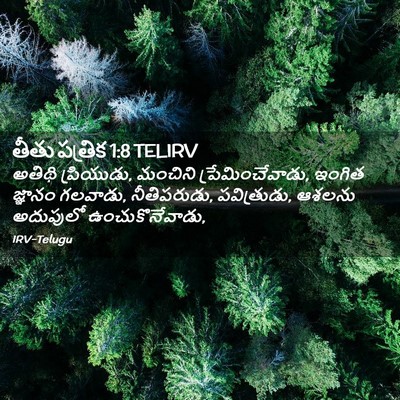 Picture 02 - తీతు పత్రిక 1:8 TELIRV - అతిథి ప్రియుడు, - Bible Verse Picture