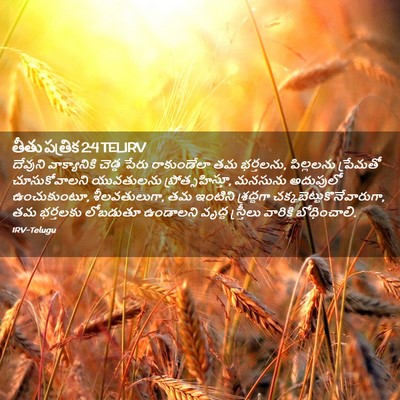 Picture 02 - తీతు పత్రిక 2:4 TELIRV - దేవుని వాక్యానికి - Bible Verse Picture