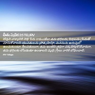 Picture 02 - తీతు పత్రిక 2:5 TELIRV - దేవుని వాక్యానికి - Bible Verse Picture