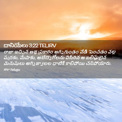 Picture 02 - దానియేలు 3:22 TELIRV - రాజు ఇచ్చిన ఆజ్ఞ - Bible Verse Picture