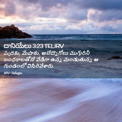 Picture 02 - దానియేలు 3:23 TELIRV - షద్రకు, మేషాకు, - Bible Verse Picture