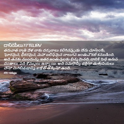 Picture 02 - దానియేలు 7:7 TELIRV - తరువాత రాత్రి వేళ - Bible Verse Picture