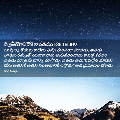 Picture 02 - ద్వితీయోపదేశ కాండము 1:36 TELIRV - యెఫున్నె కొడుకు - Bible Verse Picture