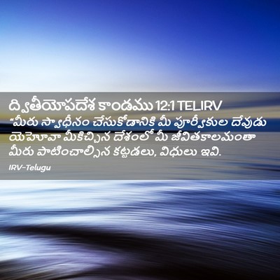 Picture 02 - ద్వితీయోపదేశ కాండము 12:1 TELIRV - “మీరు స్వాధీనం - Bible Verse Picture