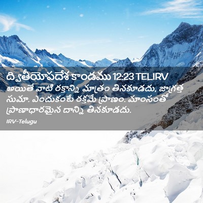 Picture 02 - ద్వితీయోపదేశ కాండము 12:23 TELIRV - అయితే వాటి - Bible Verse Picture