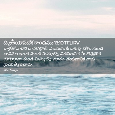 Picture 02 - ద్వితీయోపదేశ కాండము 13:10 TELIRV - రాళ్లతో వారిని - Bible Verse Picture