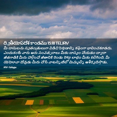 Picture 02 - ద్వితీయోపదేశ కాండము 15:18 TELIRV - మీ దాసులను - Bible Verse Picture
