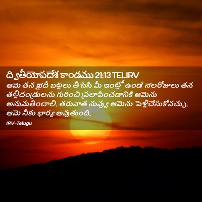 Picture 02 - ద్వితీయోపదేశ కాండము 21:13 TELIRV - ఆమె తన ఖైదీ బట్టలు - Bible Verse Picture