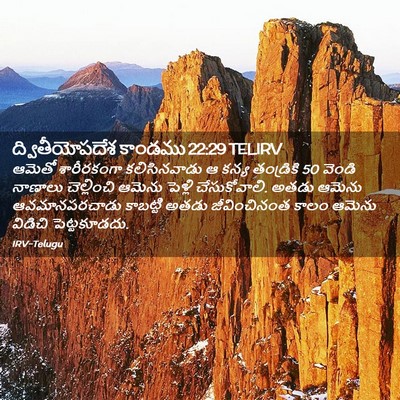 Picture 02 - ద్వితీయోపదేశ కాండము 22:29 TELIRV - ఆమెతో శారీరకంగా - Bible Verse Picture