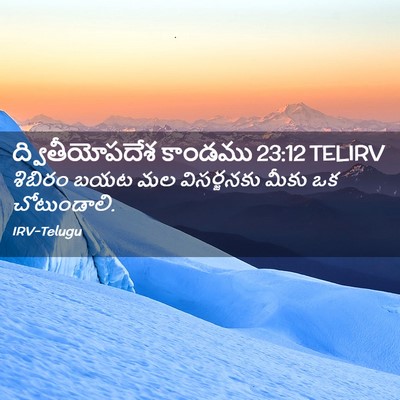 Picture 02 - ద్వితీయోపదేశ కాండము 23:12 TELIRV - శిబిరం బయట మల - Bible Verse Picture