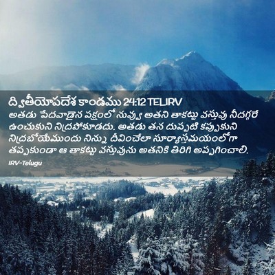 Picture 02 - ద్వితీయోపదేశ కాండము 24:12 TELIRV - అతడు పేదవాడైన - Bible Verse Picture