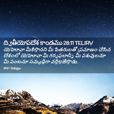 Picture 02 - ద్వితీయోపదేశ కాండము 28:11 TELIRV - యెహోవా - Bible Verse Picture