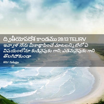 Picture 02 - ద్వితీయోపదేశ కాండము 28:13 TELIRV - ఇవ్వాళ నేను - Bible Verse Picture