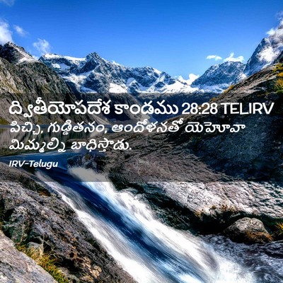 Picture 02 - ద్వితీయోపదేశ కాండము 28:28 TELIRV - పిచ్చి, గుడ్డితనం, - Bible Verse Picture