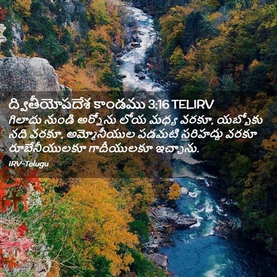 Picture 02 - ద్వితీయోపదేశ కాండము 3:16 TELIRV - గిలాదు నుండి - Bible Verse Picture