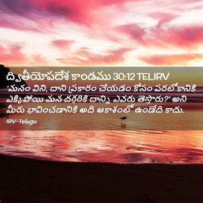 Picture 02 - ద్వితీయోపదేశ కాండము 30:12 TELIRV - ‘మనం విని, దాని - Bible Verse Picture