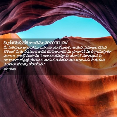 Picture 02 - ద్వితీయోపదేశ కాండము 30:20 TELIRV - మీ పితరులు - Bible Verse Picture