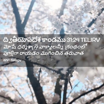 Picture 02 - ద్వితీయోపదేశ కాండము 31:24 TELIRV - మోషే ధర్మశాస్త్ర - Bible Verse Picture