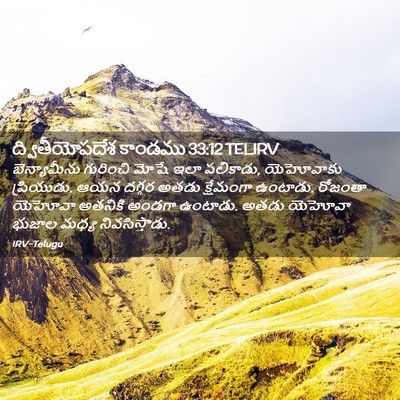Picture 02 - ద్వితీయోపదేశ కాండము 33:12 TELIRV - బెన్యామీను - Bible Verse Picture