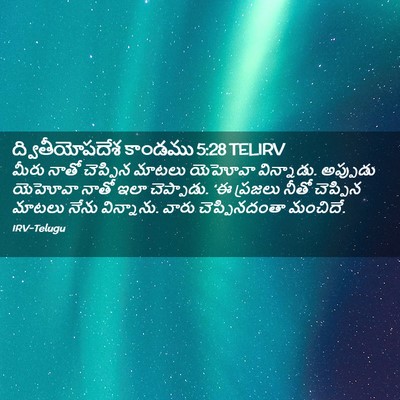 Picture 02 - ద్వితీయోపదేశ కాండము 5:28 TELIRV - మీరు నాతో చెప్పిన - Bible Verse Picture