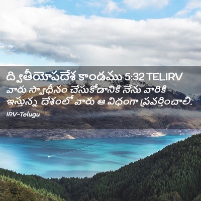 Picture 02 - ద్వితీయోపదేశ కాండము 5:32 TELIRV - వారు స్వాధీనం - Bible Verse Picture