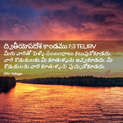 Picture 02 - ద్వితీయోపదేశ కాండము 7:3 TELIRV - మీరు వారితో - Bible Verse Picture