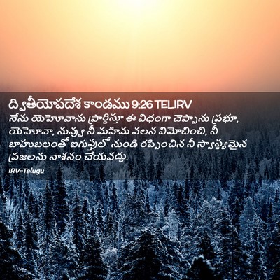 Picture 02 - ద్వితీయోపదేశ కాండము 9:26 TELIRV - నేను యెహోవాను - Bible Verse Picture