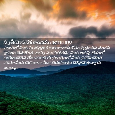Picture 02 - ద్వితీయోపదేశ కాండము 9:7 TELIRV - ఎడారిలో మీరు మీ - Bible Verse Picture