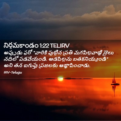Picture 02 - నిర్గమకాండం 1:22 TELIRV - అప్పుడు ఫరో - Bible Verse Picture