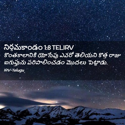 Picture 02 - నిర్గమకాండం 1:8 TELIRV - కొంతకాలానికి - Bible Verse Picture