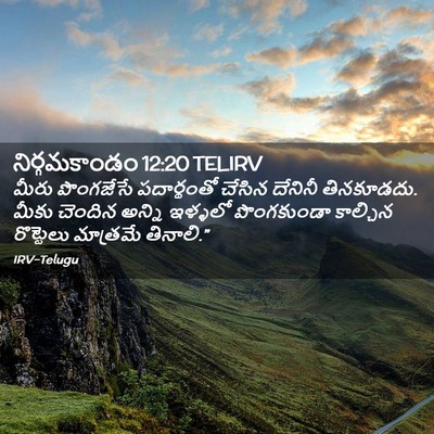 Picture 02 - నిర్గమకాండం 12:20 TELIRV - మీరు పొంగజేసే - Bible Verse Picture