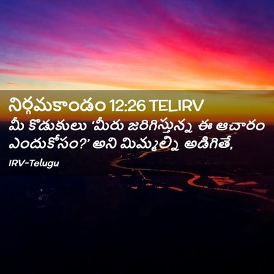 Picture 02 - నిర్గమకాండం 12:26 TELIRV - మీ కొడుకులు ‘మీరు - Bible Verse Picture