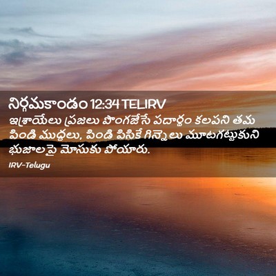 Picture 02 - నిర్గమకాండం 12:34 TELIRV - ఇశ్రాయేలు ప్రజలు - Bible Verse Picture