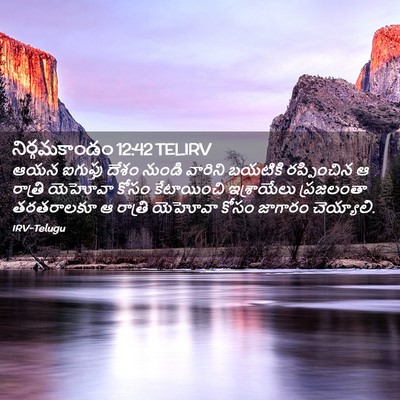 Picture 02 - నిర్గమకాండం 12:42 TELIRV - ఆయన ఐగుప్తు దేశం - Bible Verse Picture