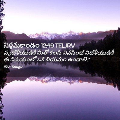 Picture 02 - నిర్గమకాండం 12:49 TELIRV - స్వదేశీయుడికీ - Bible Verse Picture