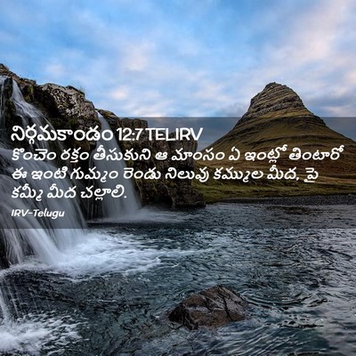 Picture 02 - నిర్గమకాండం 12:7 TELIRV - కొంచెం రక్తం - Bible Verse Picture
